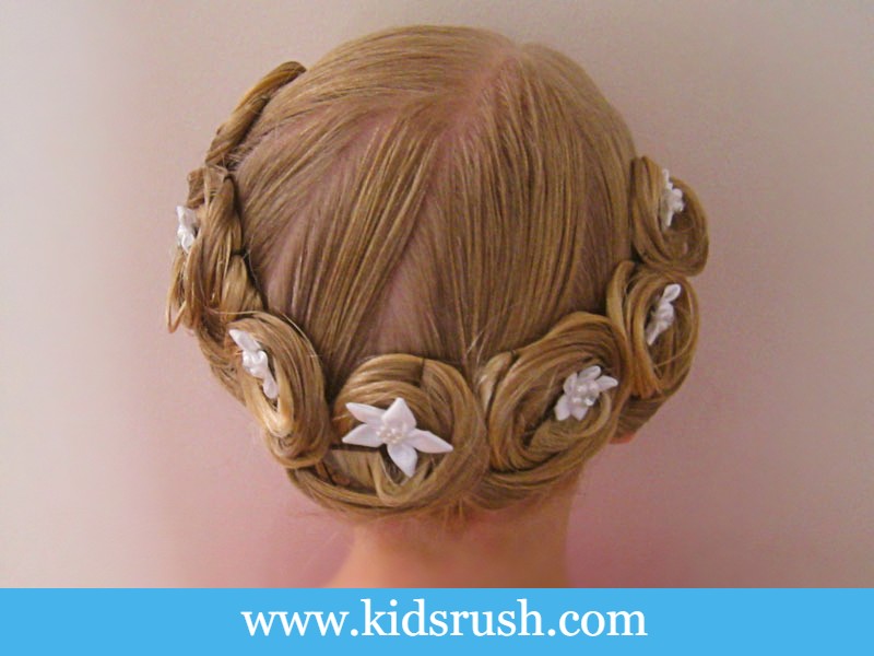 pin curl crown little girl hair style