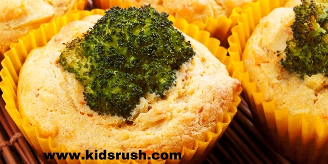 Chicken and broccoli cupcakes