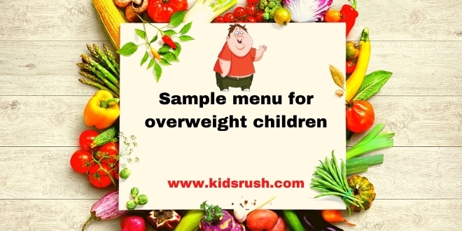 Sample menu for overweight children