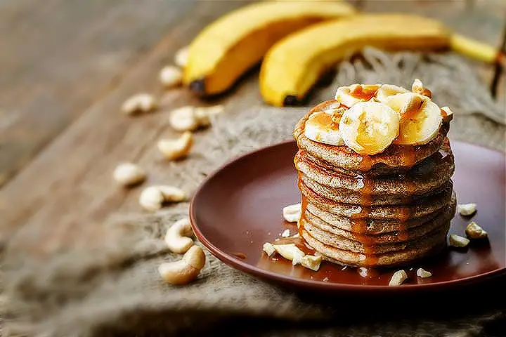 Banana and cashew pancakes recipe for kids
